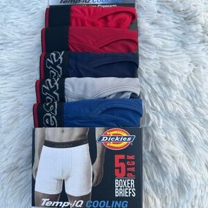 Dickies Men's Cooling Boxer Briefs 5-Pack - Red, Black, Blue, Gray
